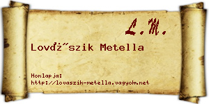 Lovászik Metella névjegykártya